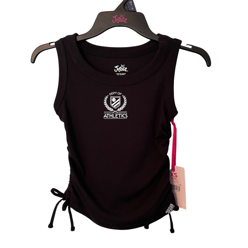 Justice Black Athletic Tank Top kids XS
